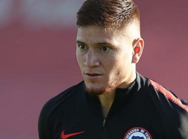 Leonardo Gil entrenando con la Selección Chilena.