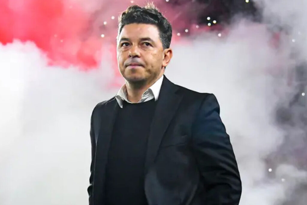 Primer plano de Marcelo Gallardo.