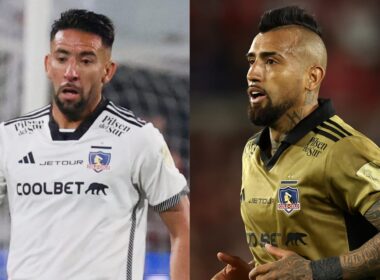 Mauricio Isla y Arturo Vidal con la camiseta de Colo-Colo.