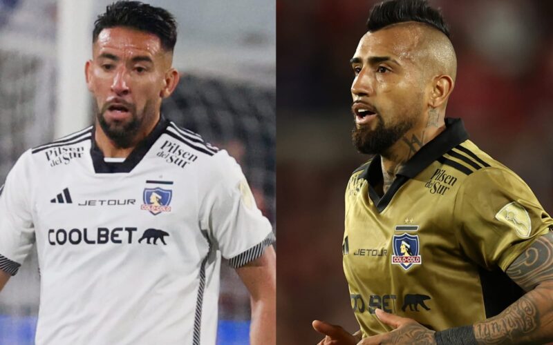 Mauricio Isla y Arturo Vidal con la camiseta de Colo-Colo.