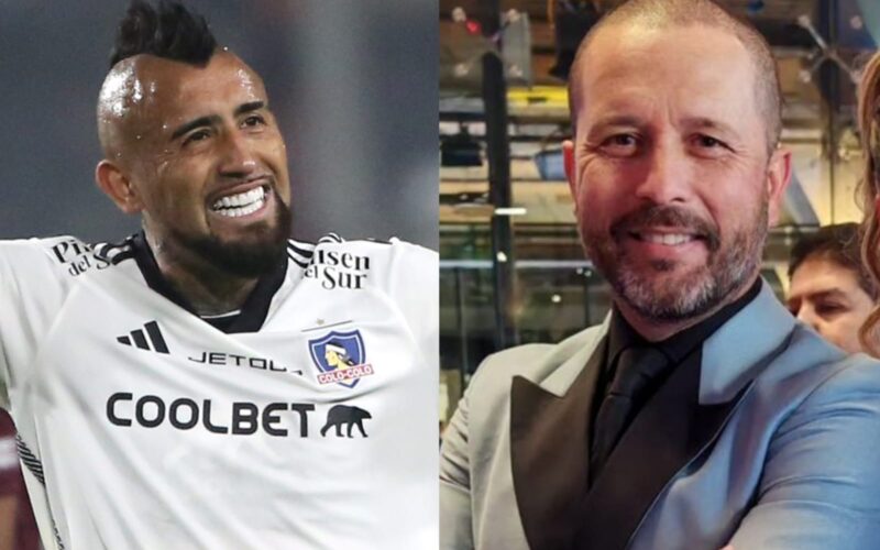 Primer plano a los rostros de Arturo Vidal y Rodrigo Goldberg.