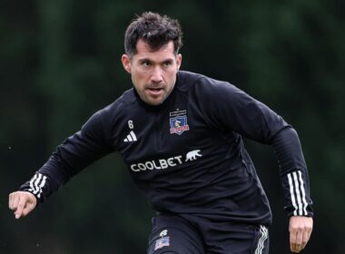 César Fuentes durante un entrenamiento de Colo-Colo.