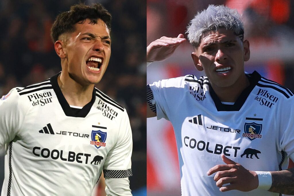 Cristián Zavala y Carlos Palacios con la camiseta de Colo-Colo.