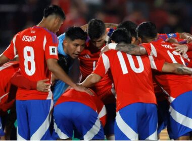 Selección Chilena en el duelo frente a Brasil.