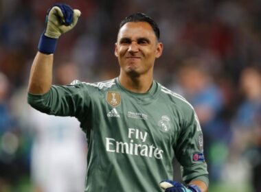 Primer plano a Keylor Navas con la camiseta del Real Madrid.