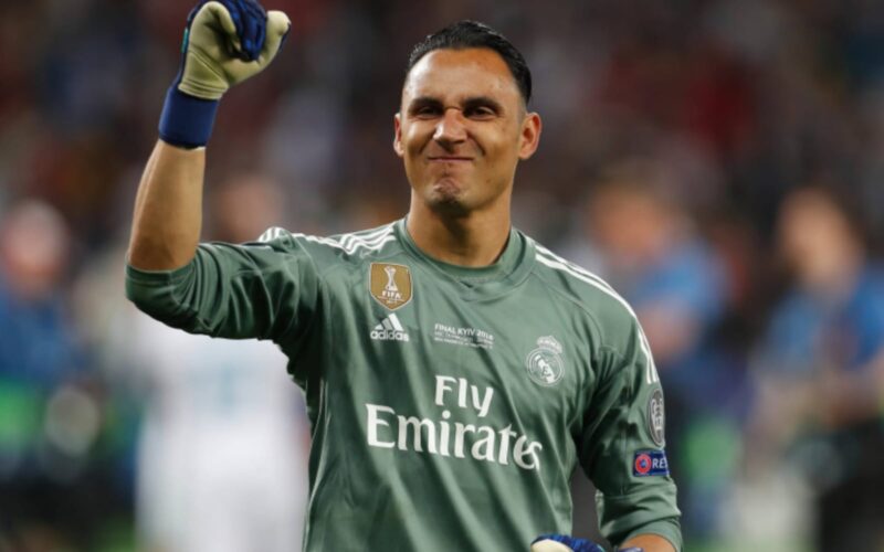 Primer plano a Keylor Navas con la camiseta del Real Madrid.