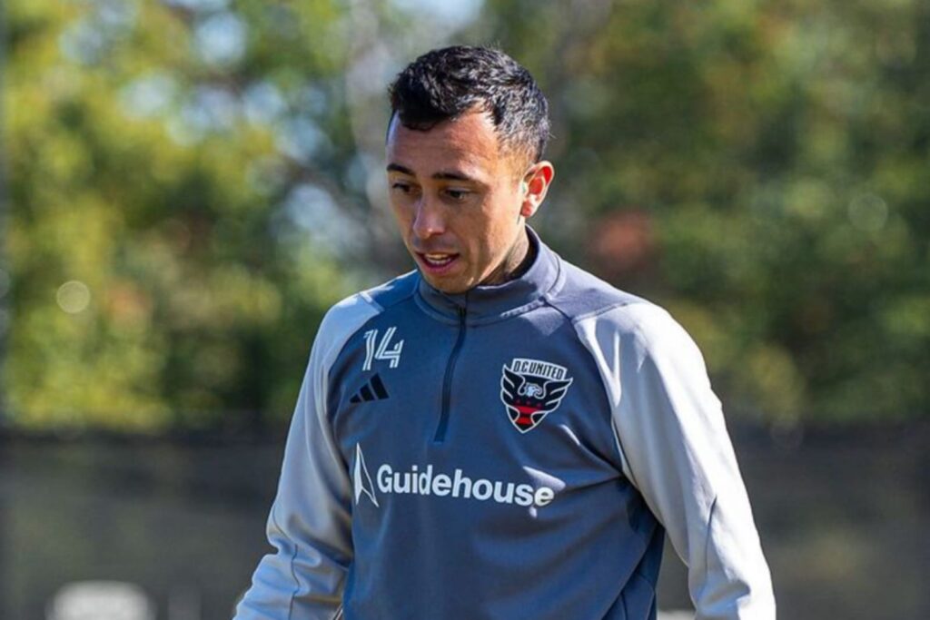 Primer plano a Martín Rodríguez durante un entrenamiento del DC United.