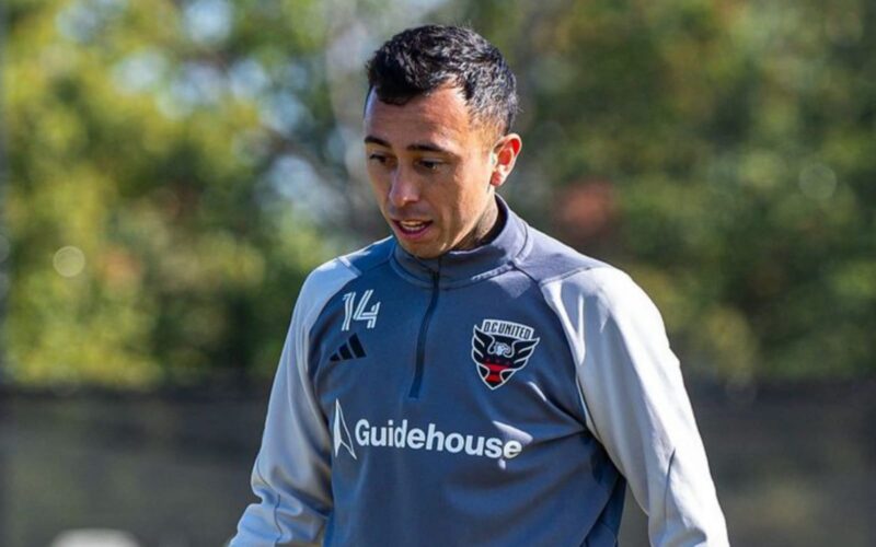 Primer plano a Martín Rodríguez durante un entrenamiento del DC United.