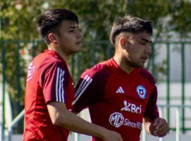 Nicolás Suárez durante un amistoso con la Selección Chilena Sub-20.