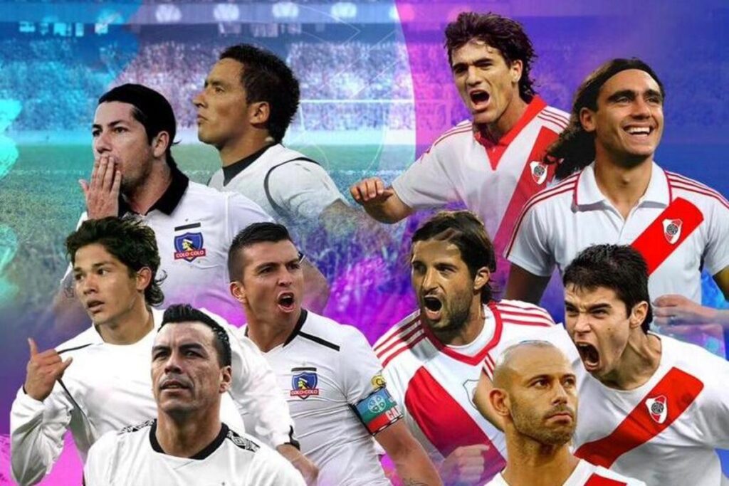 Afiche Duelo de Leyendas de Colo-Colo y River Plate.