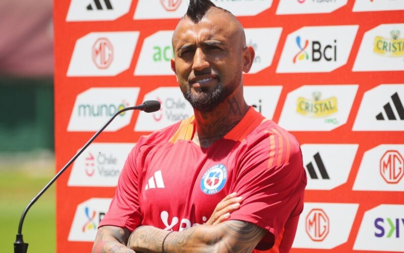 Primer plano a Arturo Vidal en su retorno a la Selección Chilena.