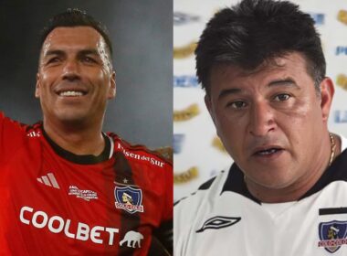 Esteban Paredes y Claudio Borghi con la camiseta de Colo-Colo.