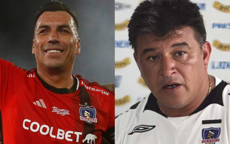 Esteban Paredes y Claudio Borghi con la camiseta de Colo-Colo.