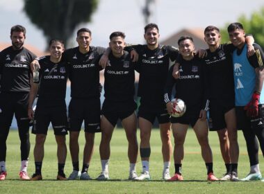 Jugadores de Colo-Colo durante un entrenamiento.