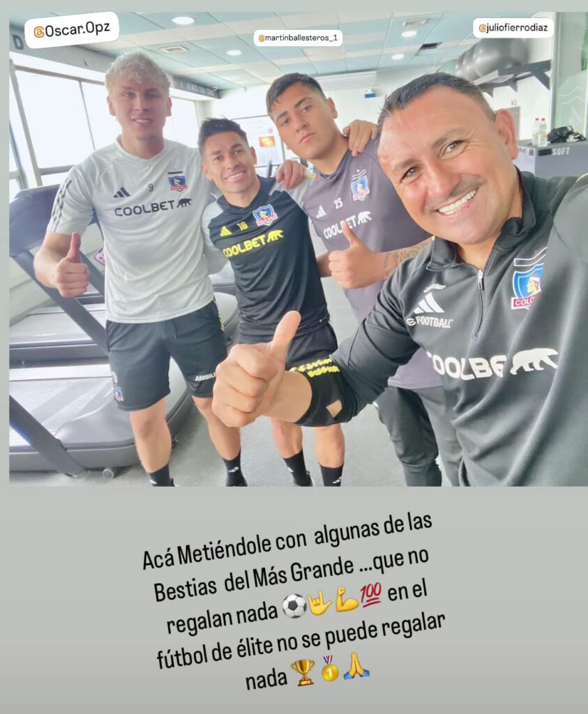 Martín Ballesteros, Óscar Opazo y Julio Fierro en una historia de Jorge Martínez en Instagram.