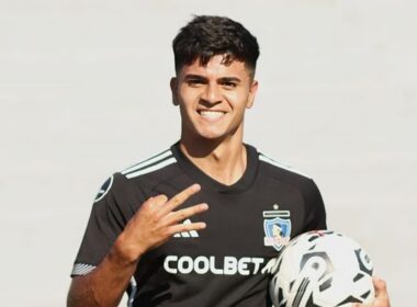 Primer plano a Matías Pinto celebrando un gol en la Copa Libertadores Sub-20.