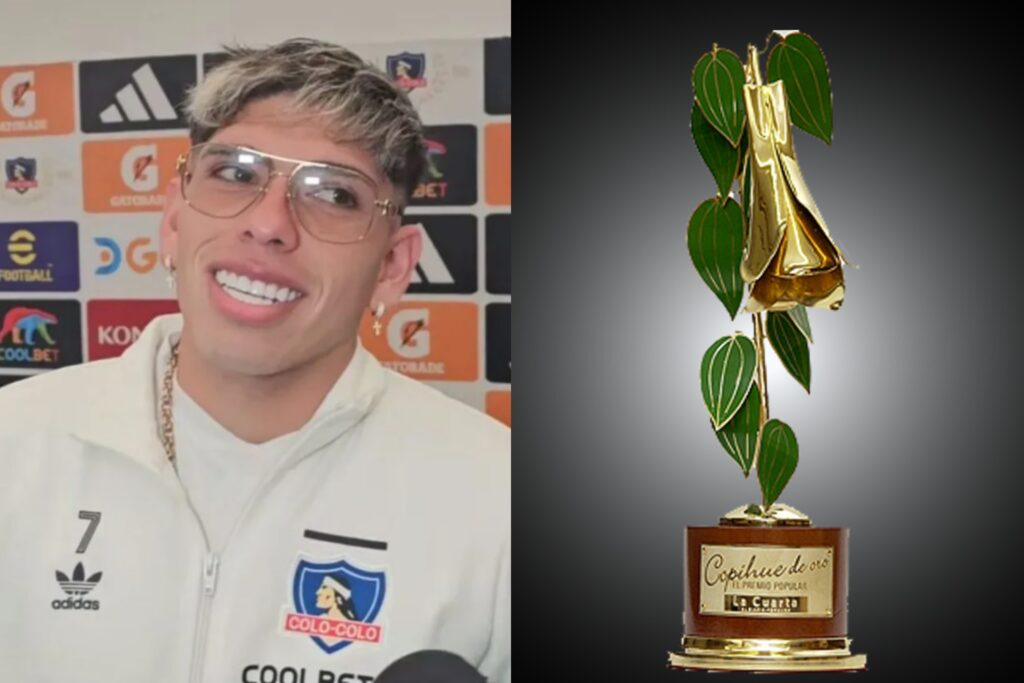 Carlos Palacios y un premio del Copihue de Oro