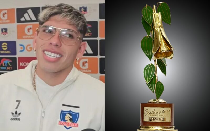 Carlos Palacios y un premio del Copihue de Oro