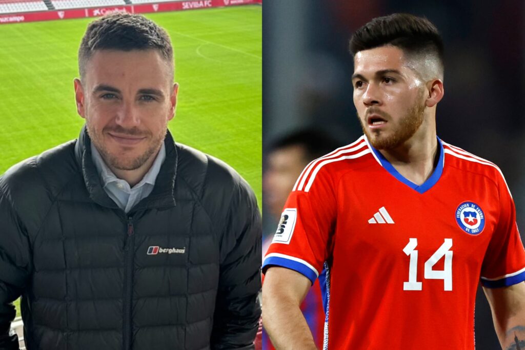 Gonzalo Fouillioux y Víctor Felipe Méndez con la camiseta de la Selección Chilena.