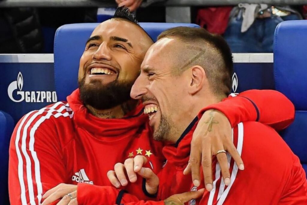 Arturo Vidal y Franck Ribéry en el Bayern Múnich.