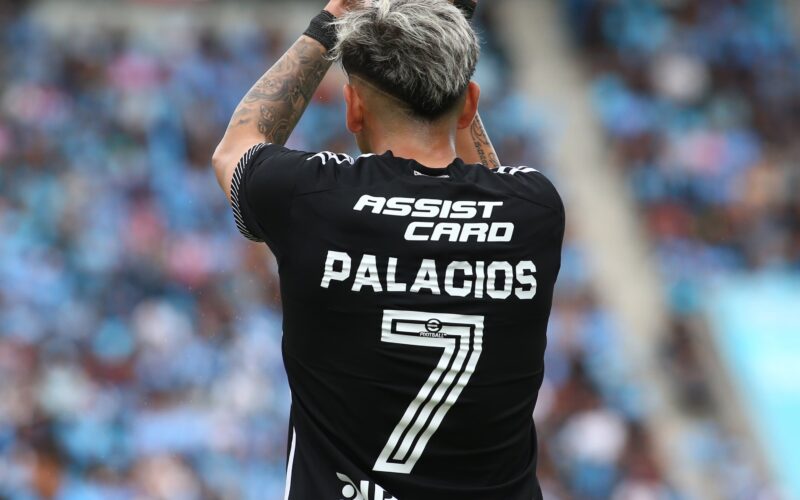 Carlos Palacios de espalda con la camiseta negra de Colo-Colo.