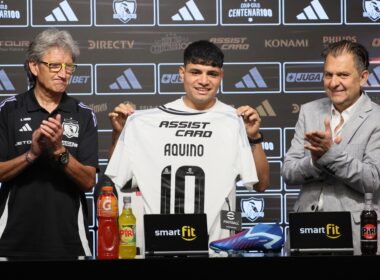 Daniel Morón, Claudio Aquino y Aníbal Mosa durante la presentación del volante.