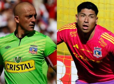 Eduardo Lobos y Brayan Cortés con camiseta de Colo-Colo.