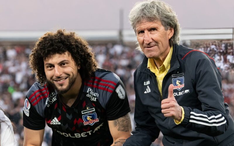 Maximiliano Falcón y Daniel Morón en el Estadio Monumental.