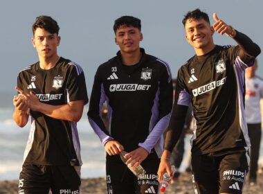 Santiago Tapia, Benjamín Morales y Eduardo Villanueva en la pretemporada de Colo-Colo en La Serena.