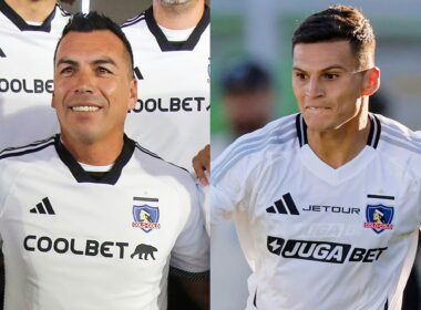 Esteban Paredes y Lucas Cepeda con camiseta de Colo-Colo.