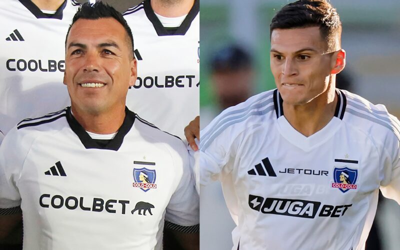 Esteban Paredes y Lucas Cepeda con camiseta de Colo-Colo.