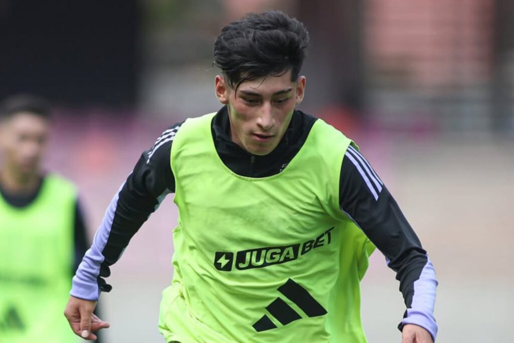 Francisco Marchant en un entrenamiento de Colo-Colo.