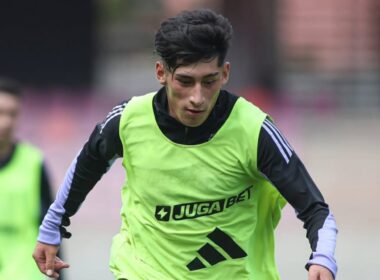 Francisco Marchant en un entrenamiento de Colo-Colo.