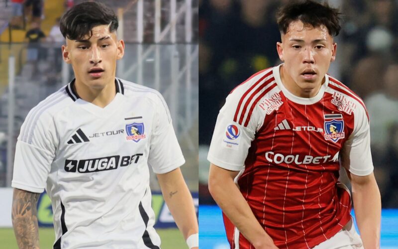 Francisco Marchant y Leandro Hernández con la camiseta de Colo-Colo.