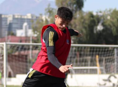 Juan Pablo Canales en un entrenamiento de Colo-Colo.