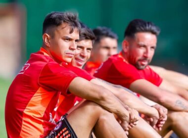 Jugadores de Colo-Colo en un entrenamiento de la Selección Chilena