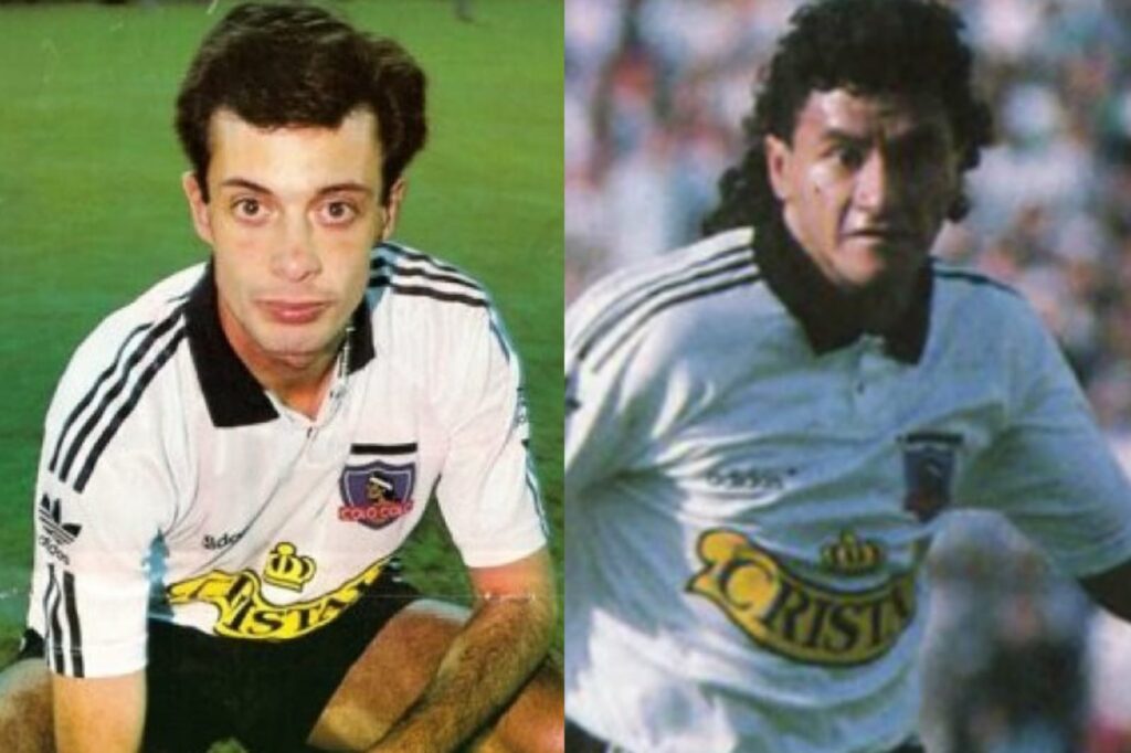 Marcelo Fracchia y Marco Etcheverry con la camiseta de Colo-Colo.