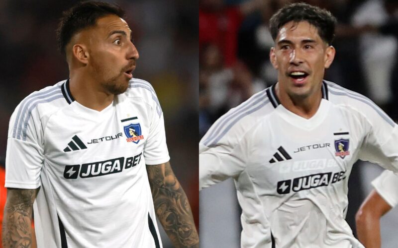 Javier Correa y Salomón Rodríguez con la camiseta de Colo-Colo.