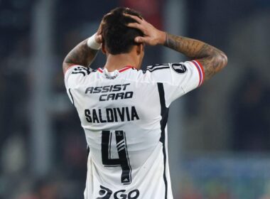 Alan Saldivia en el partido de Colo-Colo vs Deportivo Pereira.