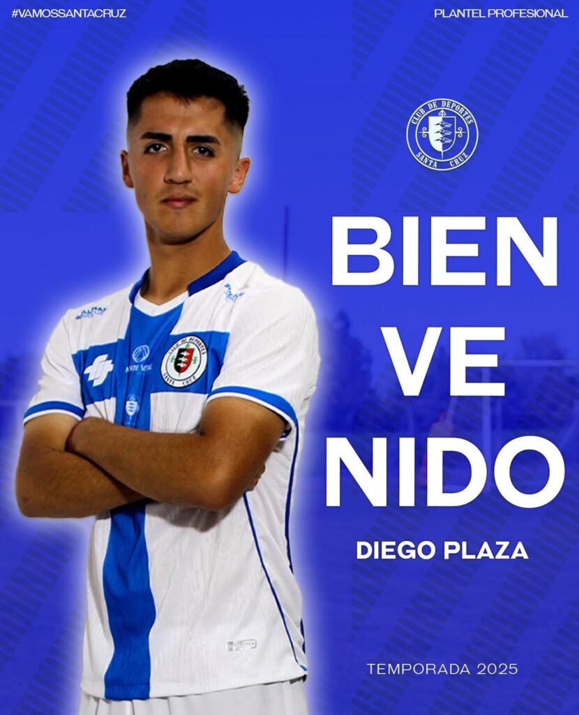 Diego Plaza es presentado en Deportes Santa Cruz.