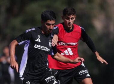 Salomón Rodríguez y Bruno Gutiérrez en el entrenamiento de Colo-Colo