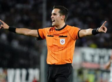 Manuel Vergara en el partido de Colo-Colo vs Everton.