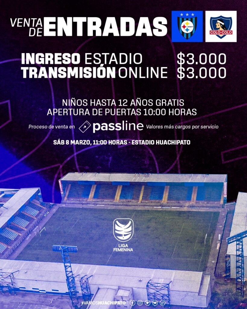 Venta de entradas Huachipato vs Colo-Colo Femenino.